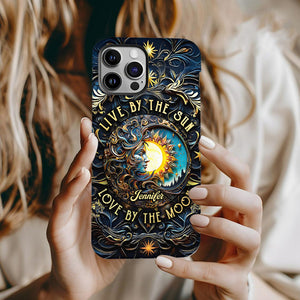 Live By The Sun Love By The Moon - Personalized Hippie Full Print Phone Case