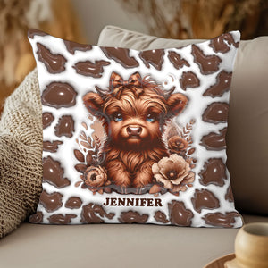 Beautiful Highland Cow - Personalized Throw Pillow