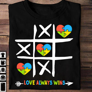 T-shirt et sweat à capuche « Love Always Win » (L’amour triomphe toujours) – Sensibilisation à l’autisme 0523
