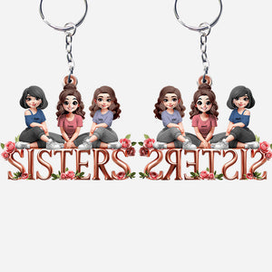 Sisters - Personalized Bestie Custom Shaped Keychain
