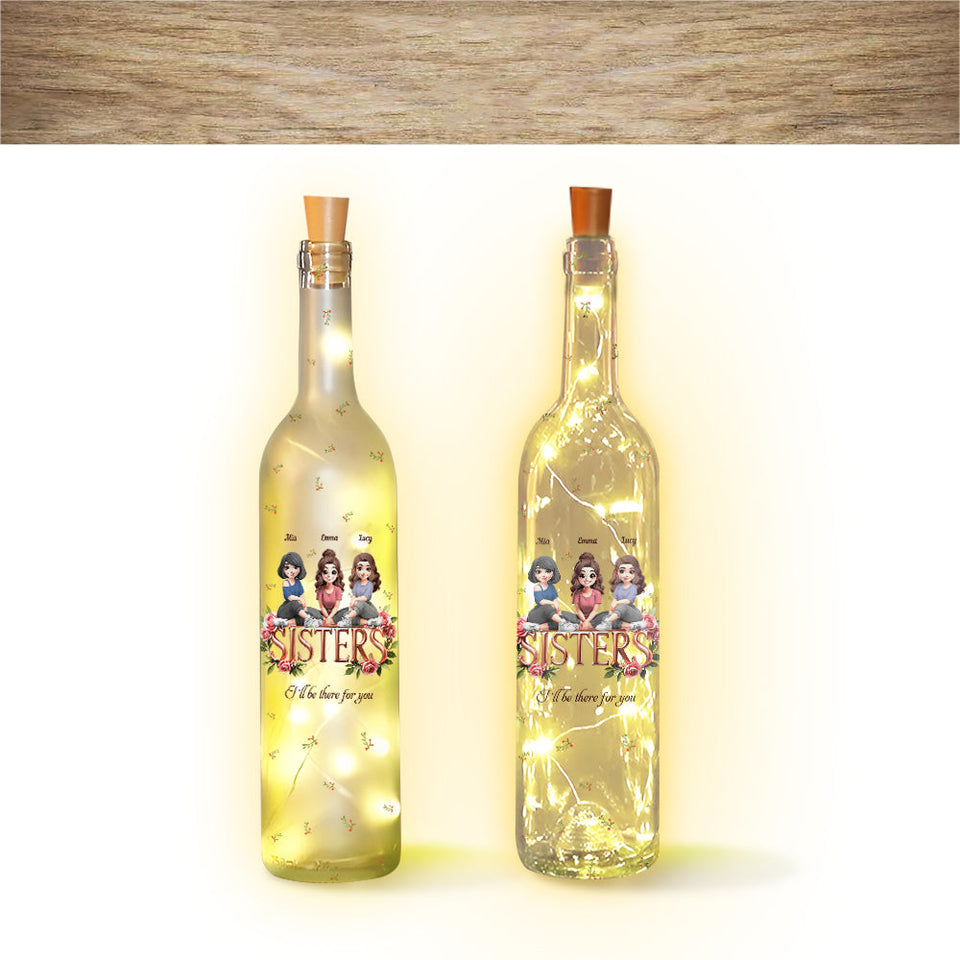 Sisters - Personalized Bestie Wine Bottle Lamp