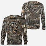 Born To Hunt Forced To Work - Personalized Hunting All Over Shirt
