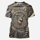 Born To Hunt Forced To Work - Personalized Hunting All Over Shirt