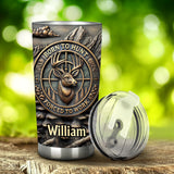 Born To Hunt Forced To Work - Personalized Hunting Tumbler