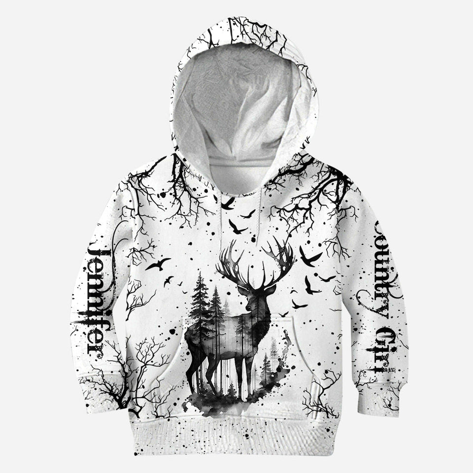 Country Style Black White - Personalized Hunting Hoodie and Leggings