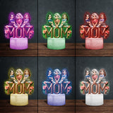 Mother & Daughter - Personalized Mother Shaped Plaque Light Base