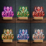 Mother & Daughter - Personalized Mother Shaped Plaque Light Base