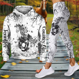 Beautiful Horse Black White - Personalized Horse Hoodie and Leggings
