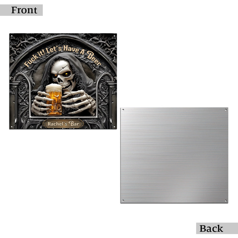Let's Have A Beer - Personalized Beer Cut Metal Sign
