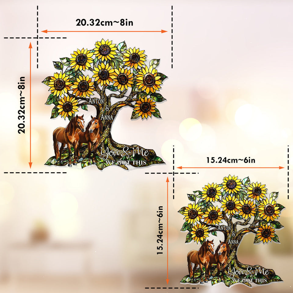You & Me - Personalized Horse Window Hanging Suncatcher Ornament