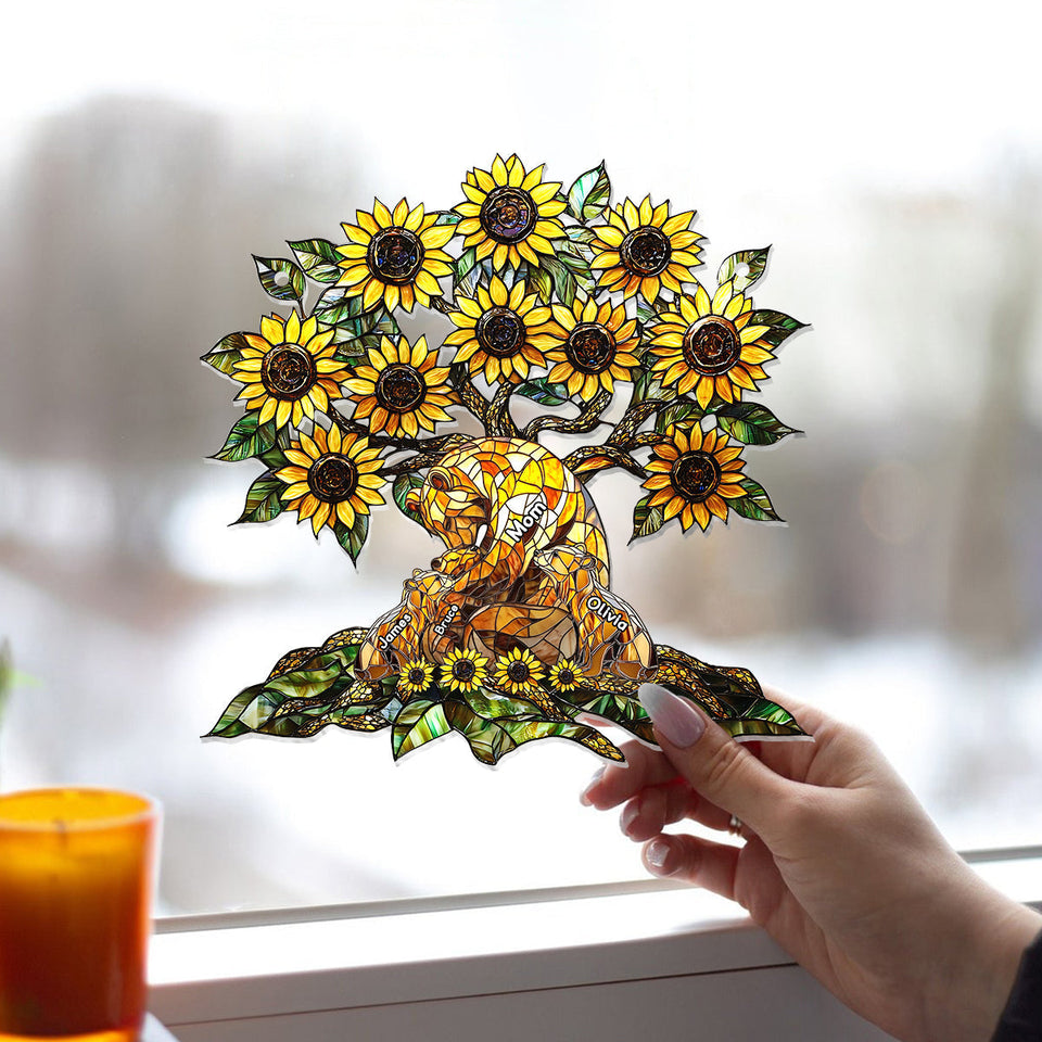 Mama Bear - Personalized Mother Window Hanging Suncatcher Ornament
