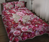 Ensemble de courtepointe à motif de guerrière rose pour la sensibilisation au cancer du sein 0622