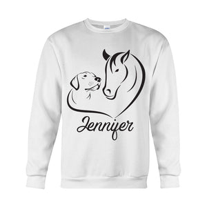 Horse And Dog - Personalized Horse T-shirt And Hoodie