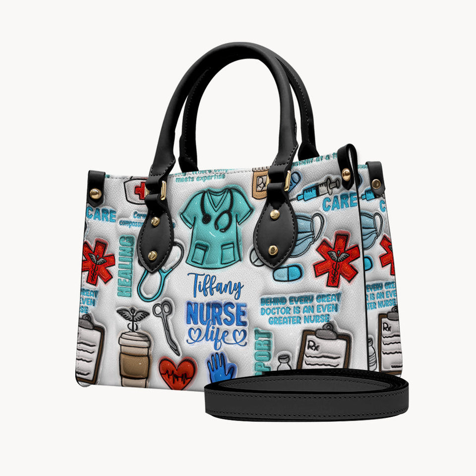 Nurse Life - Personalized Nurse Leather Handbag