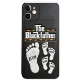 The Blackfather - Personalized Father 3D Embossed Leather Phone Case