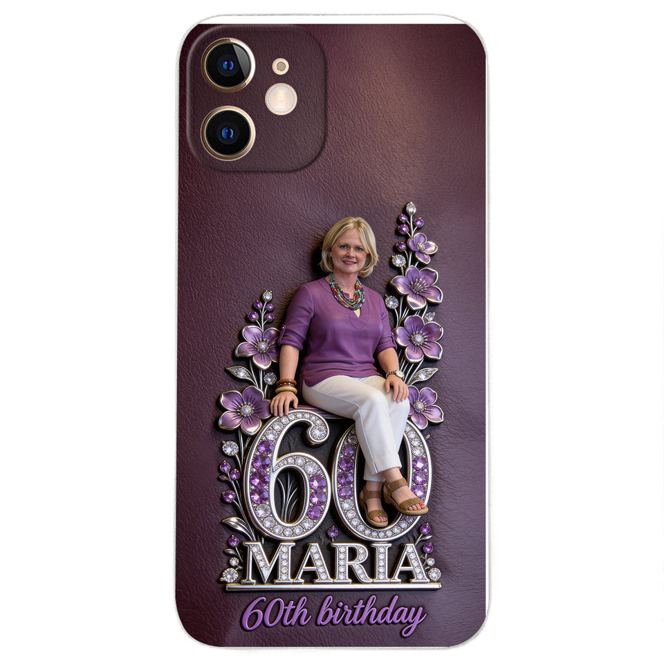 Custom Any Photo Perfect Gift For Mom, Grandma - Personalized Birthday 3D Embossed Leather Phone Case