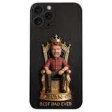 The King Dad - Personalized Father 3D Embossed Leather Phone Case