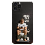 Doing Dad Shit - Personalized Father 3D Embossed Leather Phone Case