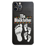 The Blackfather - Personalized Father 3D Embossed Leather Phone Case