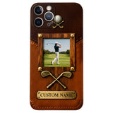 The Memory On The Course - Personalized Golf Leather Phone Case