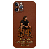 Happy Birthday Legends - Personalized Birthday 3D Embossed Leather Phone Case