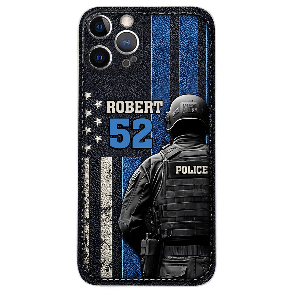 Police Officer Life - Personalized Police Officer Leather Phone Case