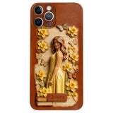 Custom Any Photo Unique Birth Flower - Personalized Self Love Leather Phone Case