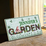 Welcome To My Garden - Personalized Gardening Interchangeable Wood Sign
