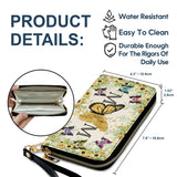 Mom Butterfly - Personalized Mother Leather Long Wallet