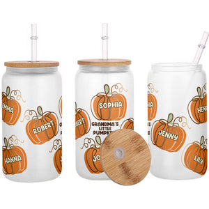 Grandma's Little Pumpkins - Personalized Grandma Can Glass
