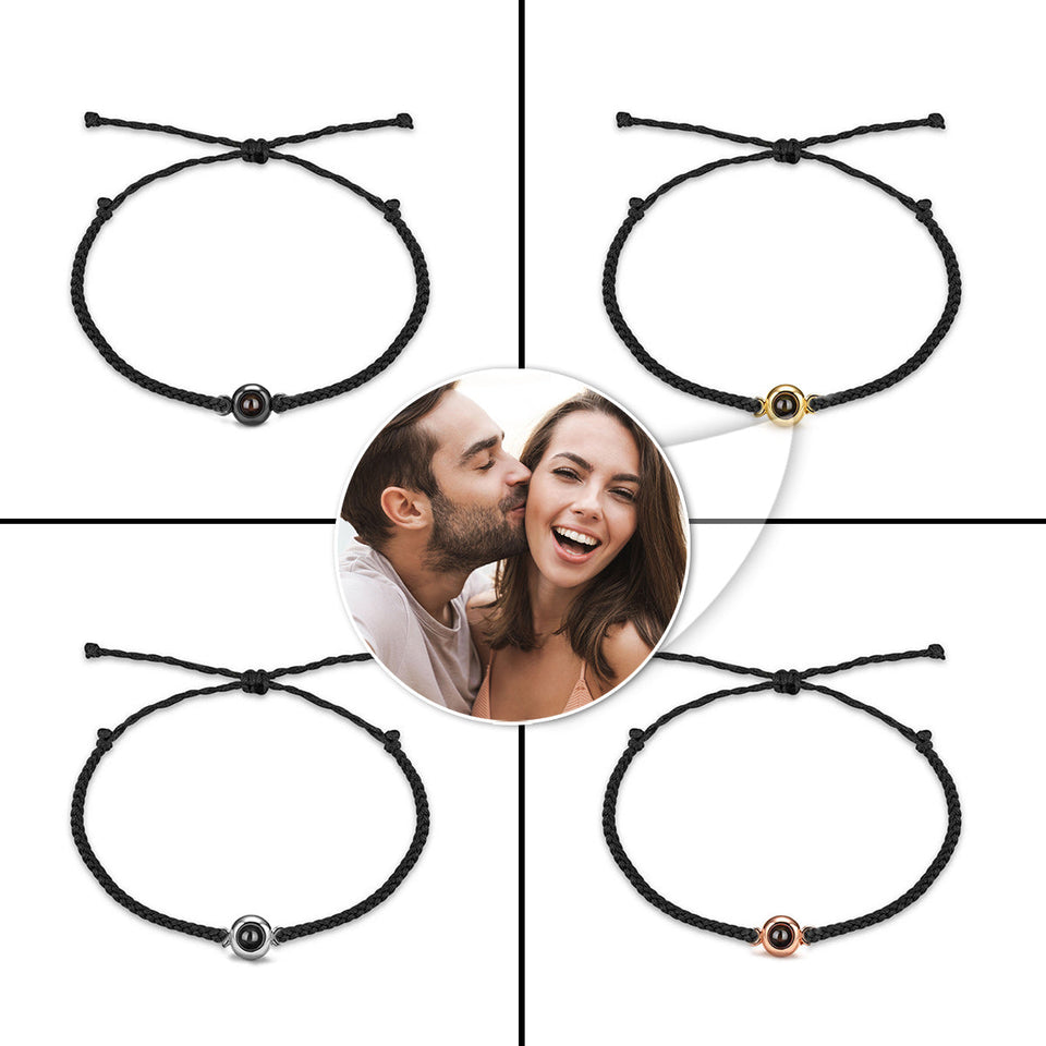 Sun Flower Custom Photo Projection Charm - gift for who lost a loved one - Personalized Projection Bracelet