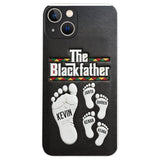 The Blackfather - Personalized Father 3D Embossed Leather Phone Case