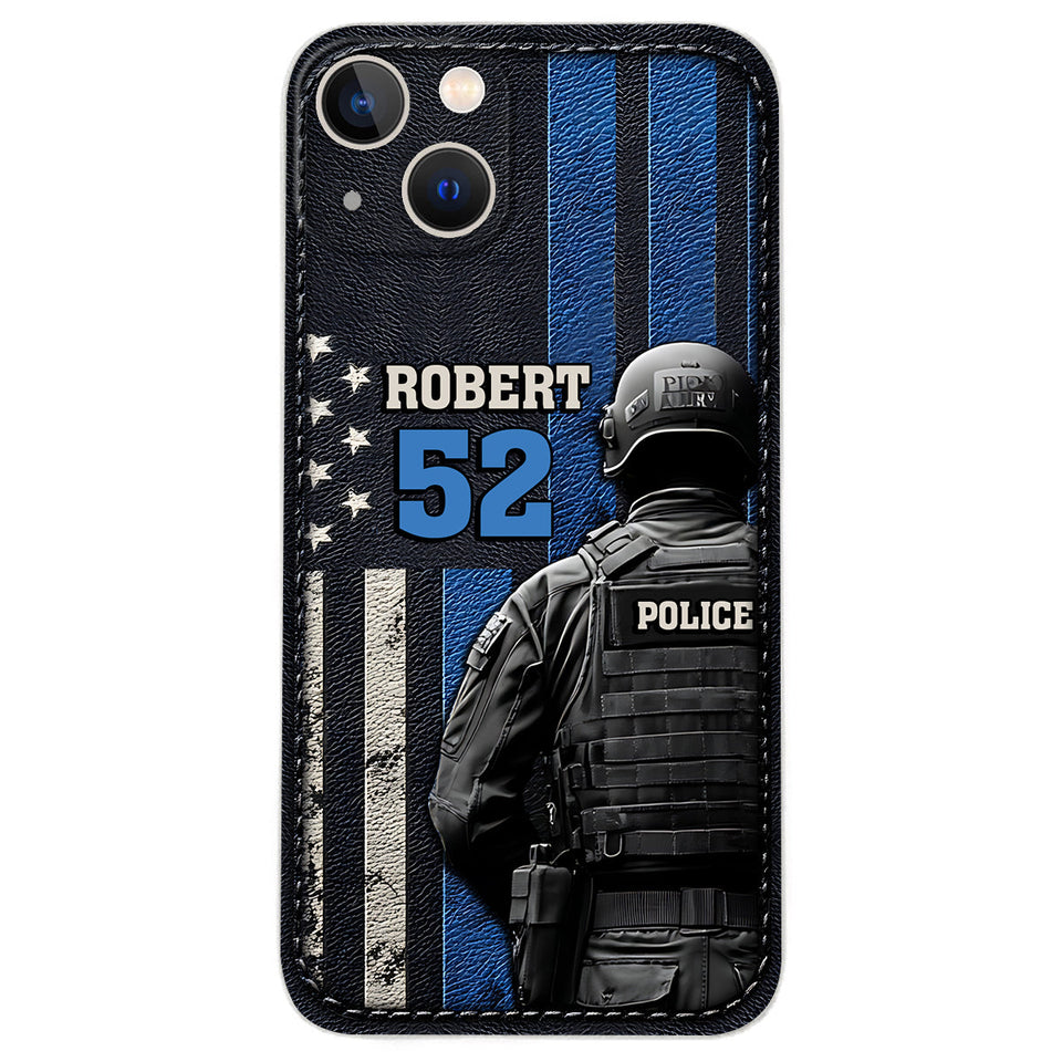 Police Officer Life - Personalized Police Officer Leather Phone Case