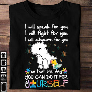 T-shirt et sweat à capuche « Speak Fight Advocate Autism Awareness » 0523
