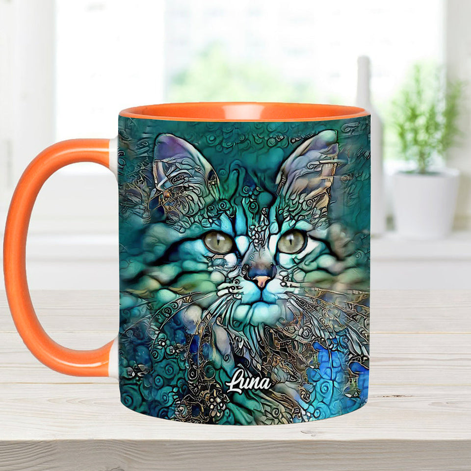 Beautiful Cat - Personalized Cat Accent Mug