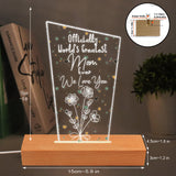 Officially World's Greatest Mom Ever - Gift for mom, grandpa, husband, wife, grandma, dad - Personalized Shaped Plaque Light Base