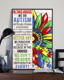 Dans cette maison, toile et affiche de sensibilisation à l'autisme 0523
