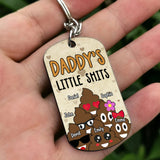 Dad's Little Cuties - Gift for dad, grandma, grandpa, mom, uncle, aunt - Personalized Stainless Steel Keychain