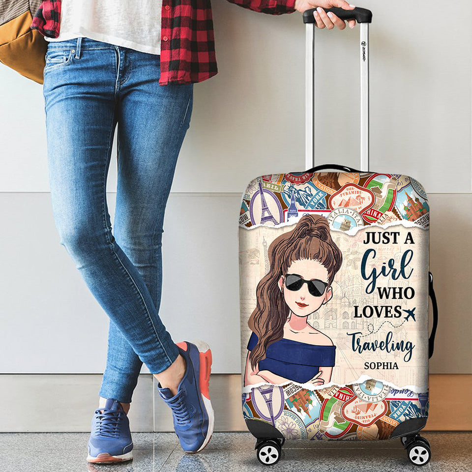 Just A Girl Who Loves Travelling - Personalized Travelling Luggage Cover