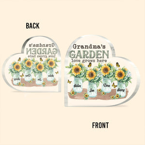 Grandma's Garden - Personalized Mother's Day Grandma Custom Shaped Acrylic Plaque
