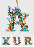 Flowers And Butterflies Letter - Personalized Gardening Ornament