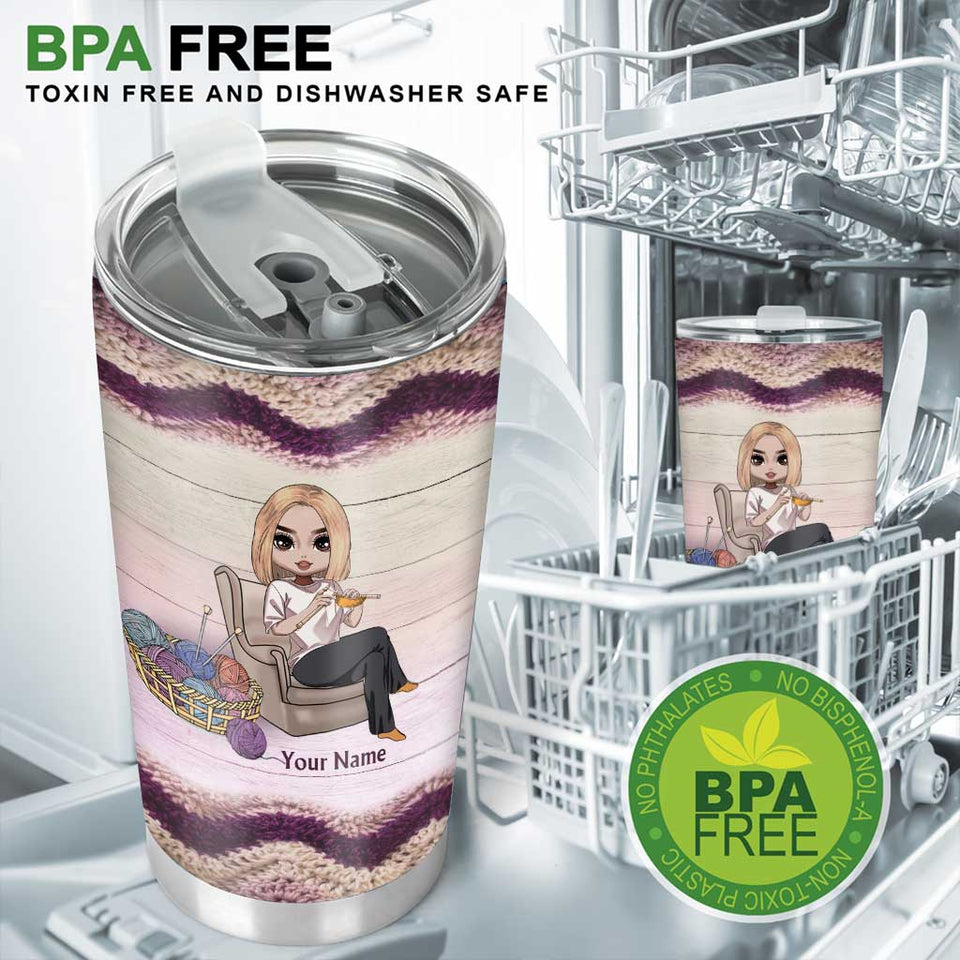 In My Dream World Yarn Is Free And Crocheting Makes You Thin - Personalized Crocheting Tumbler