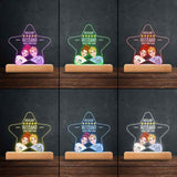 Excellent Husband Wife Five Stars - Personalized Husband And Wife Shaped Plaque Light Base