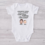 Apparently We're Trouble When We Are Together - Personalized Father T-shirt And Baby Onesie