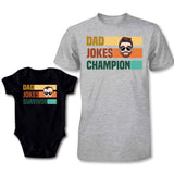 Dad Jokes Champion Survivor - Personalized Father T-shirt And Baby Onesie