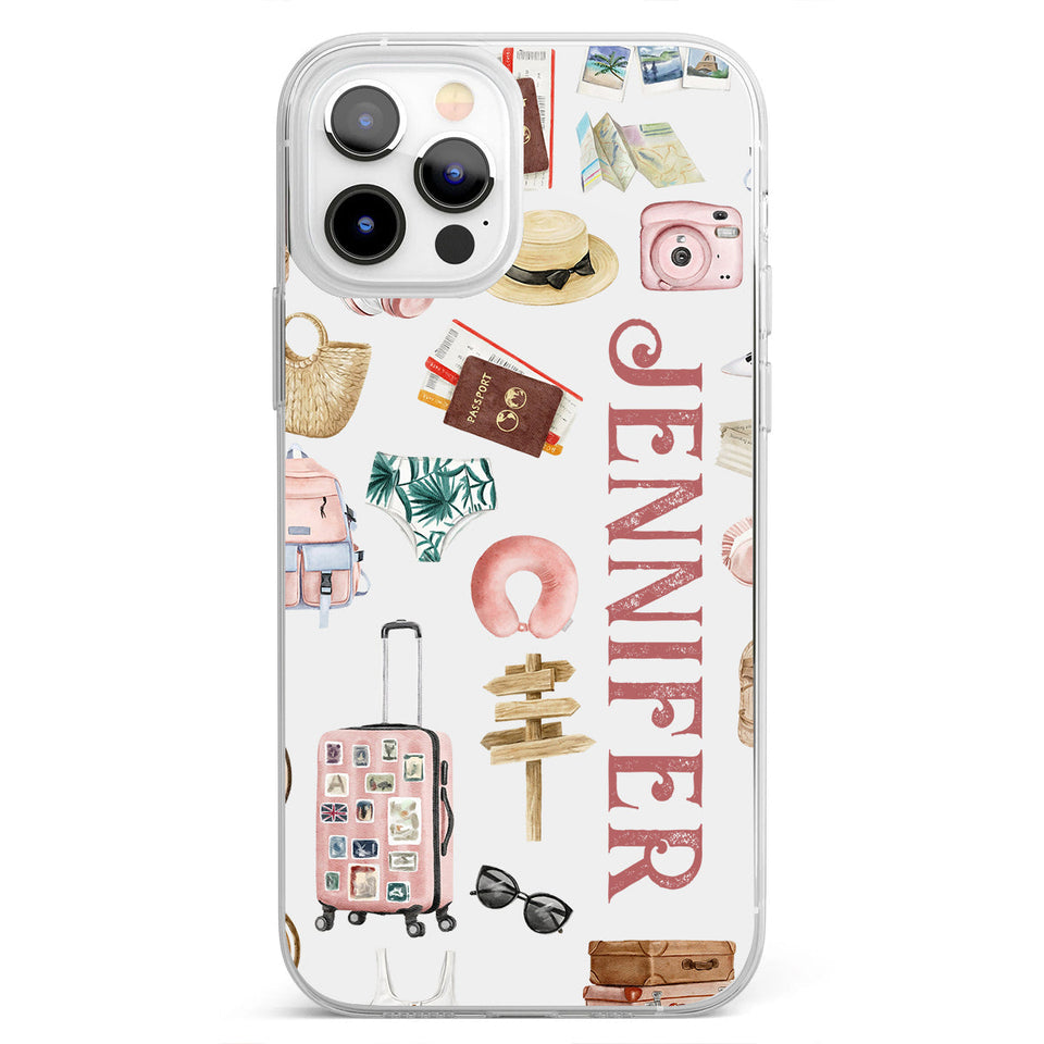 Just A Girl Who Loves Traveling - Personalized Travelling Clear Phone Case