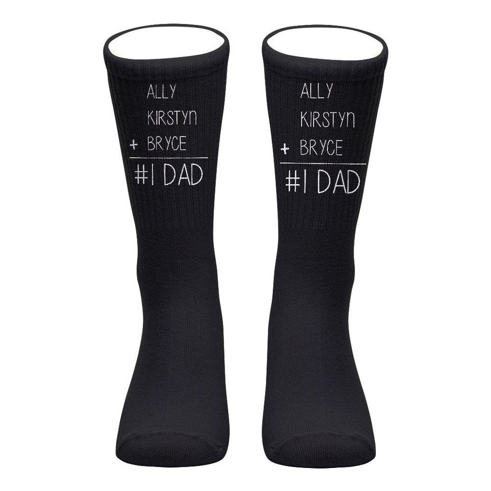 #1 Dad - Gift for dad, grandma, grandpa, mom, uncle, aunt - Personalized Socks