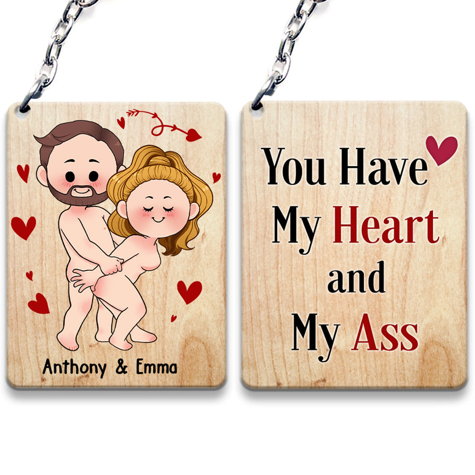 I Love You - Personalized Couple Keychain (Printed On Both Sides)