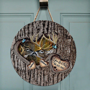 Hunting Lovers - Personalized Hunting Round Wood Sign