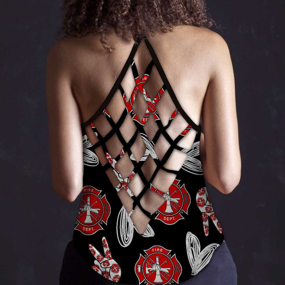 Back The Red - Firefighter Cross Tank Top